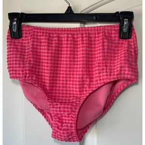 Vintage Envya Swimwear Two Tone Pink Plaid Bikini Bottom Textured Small Y2K‎